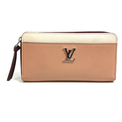 LOUIS VUITTON Long Wallet Purse M67540 leather Orange beige type Zippy Rock Me Women Used Authentic