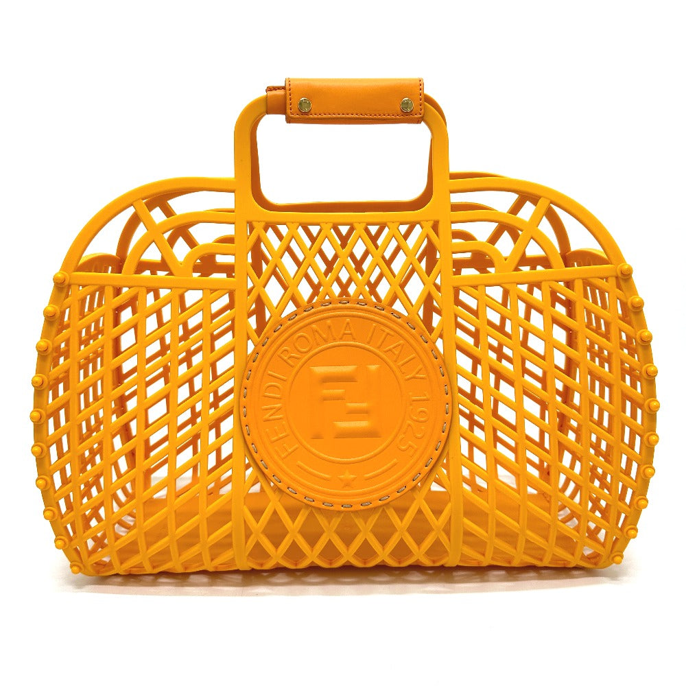 FENDI Handbag 8GH389 Plastic, Leather Orange type bag Bucket medium Women Used Authentic