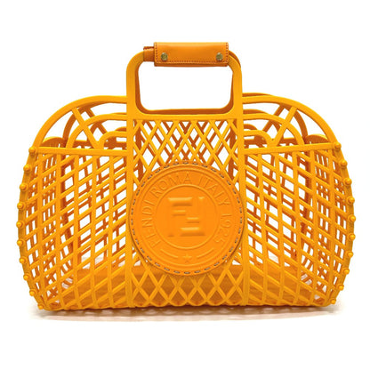 FENDI Handbag 8GH389 Plastic, Leather Orange type bag Bucket medium Women Used Authentic
