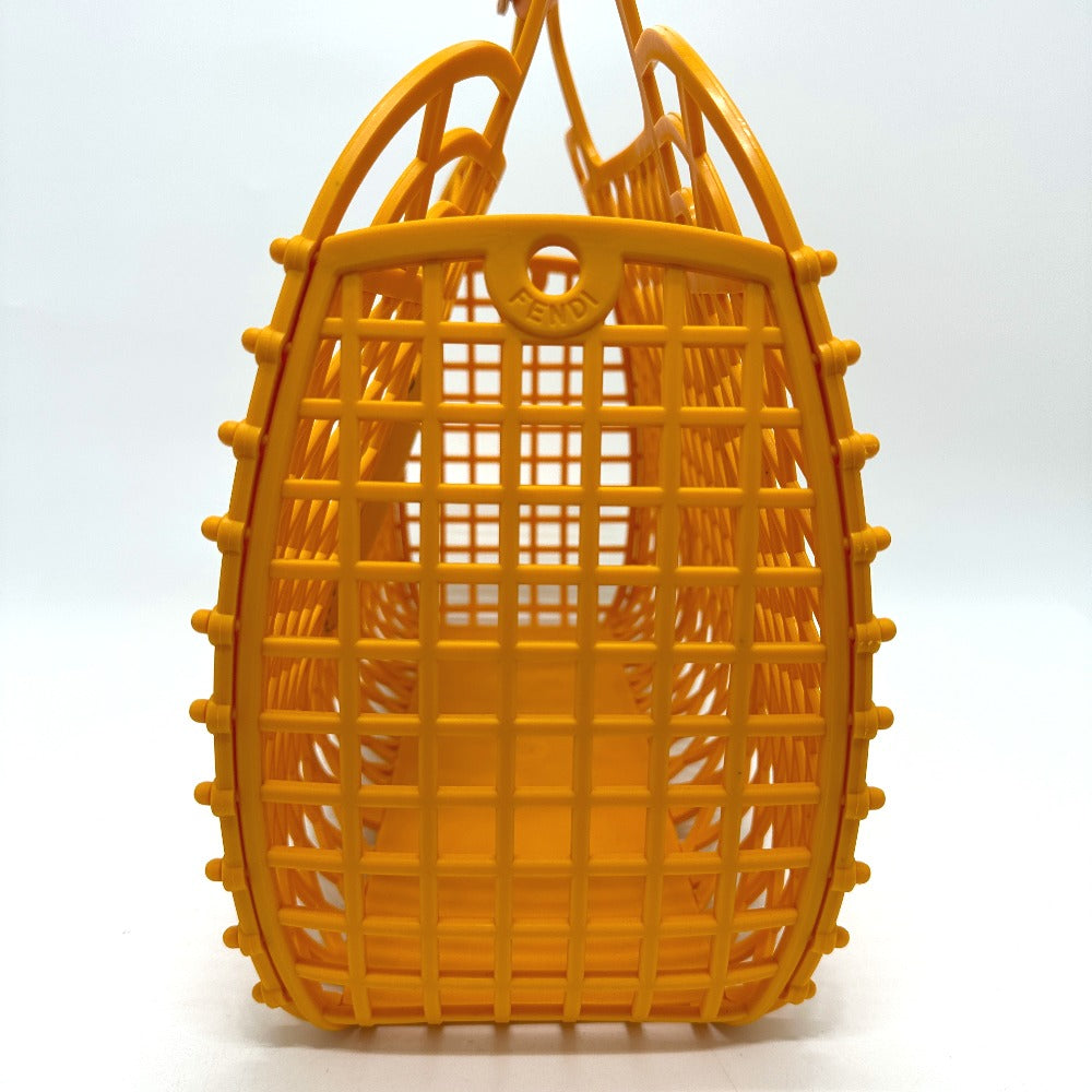 FENDI Handbag 8GH389 Plastic, Leather Orange type bag Bucket medium Women Used Authentic