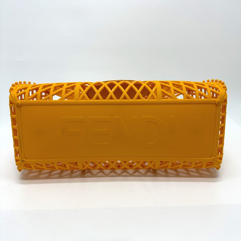 FENDI Handbag 8GH389 Plastic, Leather Orange type bag Bucket medium Women Used Authentic