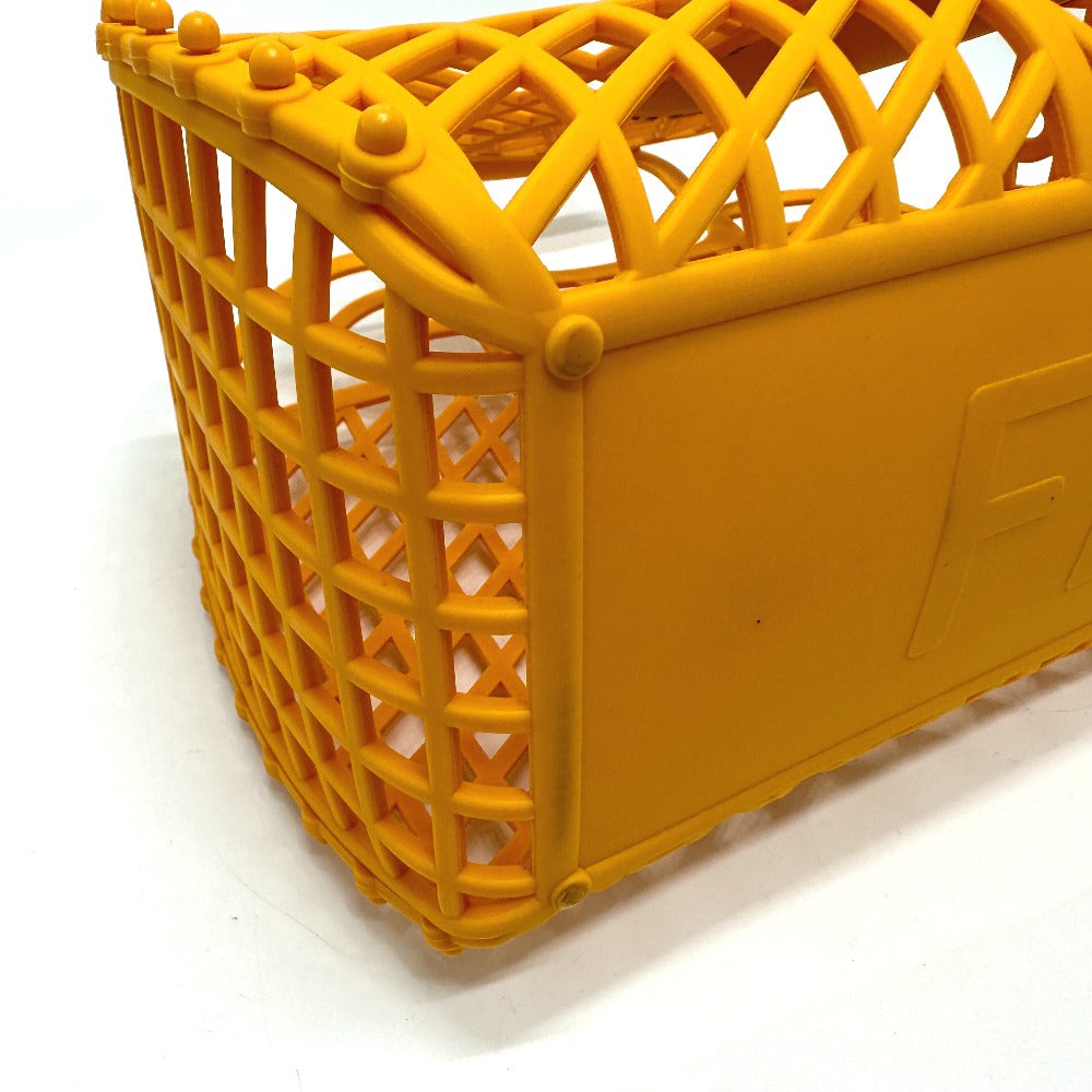 FENDI Handbag 8GH389 Plastic, Leather Orange type bag Bucket medium Women Used Authentic