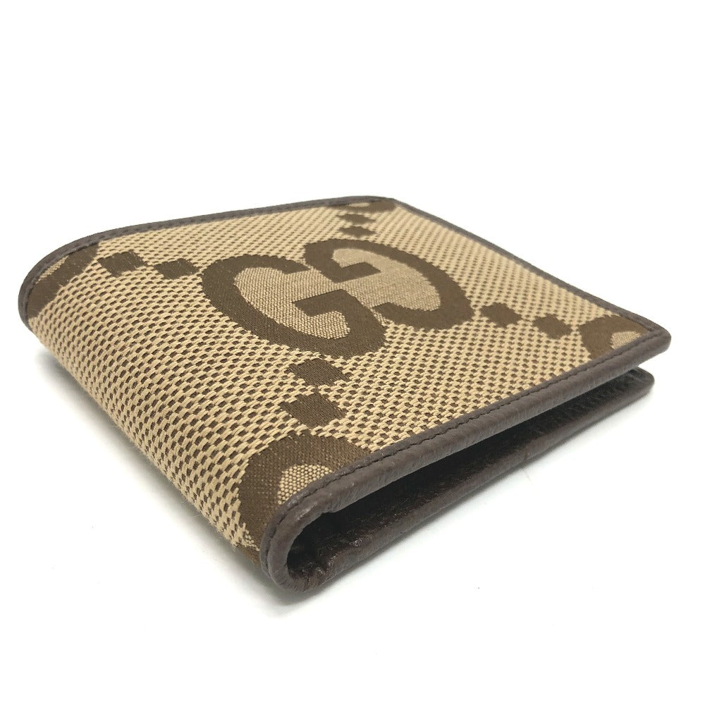 GUCCI Folded wallet 699314 GG canvas beige GG jumbo Women Used Authentic