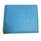 GUCCI Folded wallet 658681 leather blue logo Wallet mens Used Authentic