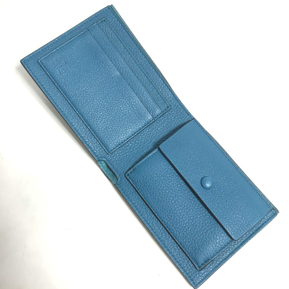 GUCCI Folded wallet 658681 leather blue logo Wallet mens Used Authentic