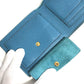 GUCCI Folded wallet 658681 leather blue logo Wallet mens Used Authentic