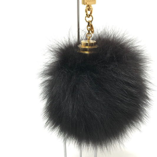 LOUIS VUITTON Bag charm M67372 fur black fuzzy bubble fur
