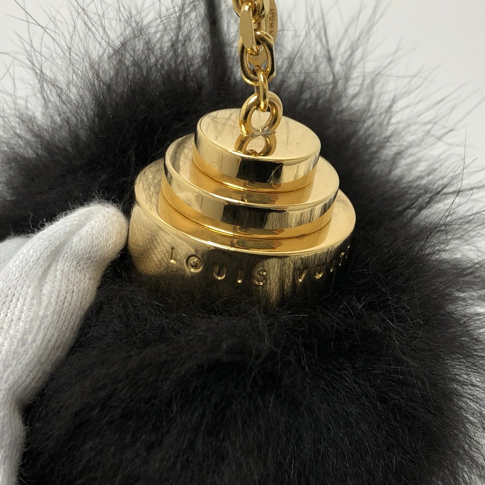 LOUIS VUITTON Bag charm M67372 fur black fuzzy bubble fur