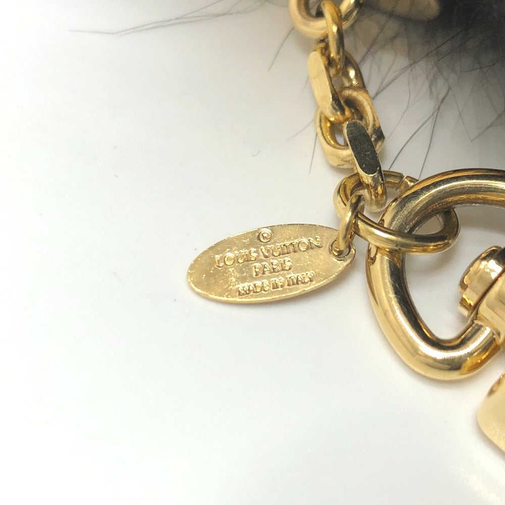 LOUIS VUITTON Bag charm M67372 fur black fuzzy bubble fur