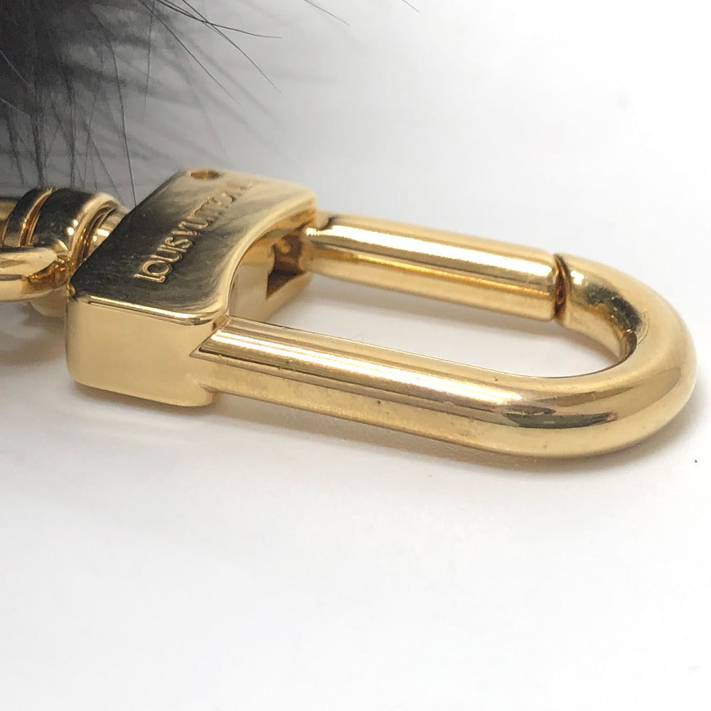 LOUIS VUITTON Bag charm M67372 fur black fuzzy bubble fur