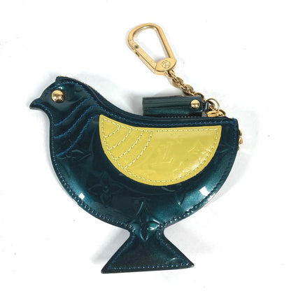 LOUIS VUITTON Coin case M91405 Monogram Vernis green Monogram Vernis Pochette Oiseau Women Used Authentic