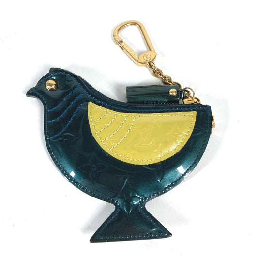 LOUIS VUITTON Coin case M91405 Monogram Vernis green Monogram Vernis Pochette Oiseau Women Used Authentic