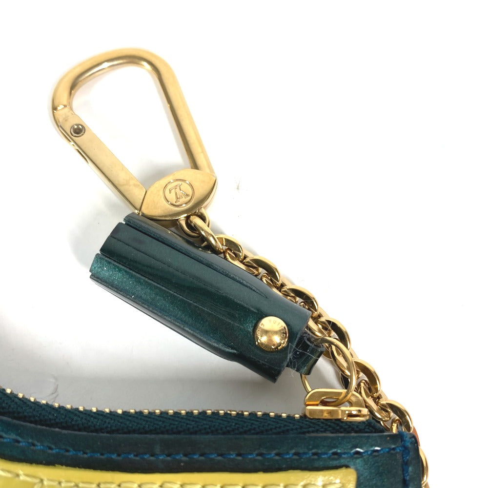 LOUIS VUITTON Coin case M91405 Monogram Vernis green Monogram Vernis Pochette Oiseau Women Used Authentic