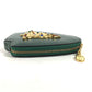 CELINE Pouch leather green Rhinestone tree Women Used Authentic