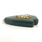 CELINE Pouch leather green Rhinestone tree Women Used Authentic