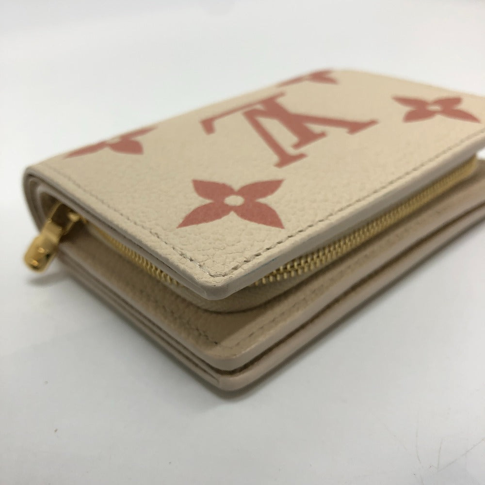 LOUIS VUITTON Folded wallet M81927 Monogram Ann Platt Leather beige Monogram Ann Platt Portefeuille Clare Women Used Authentic