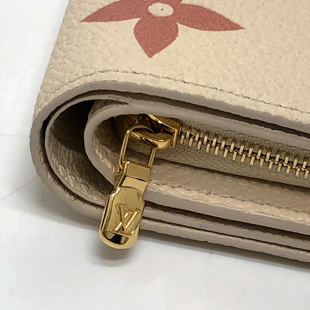 LOUIS VUITTON Folded wallet M81927 Monogram Ann Platt Leather beige Monogram Ann Platt Portefeuille Clare Women Used Authentic