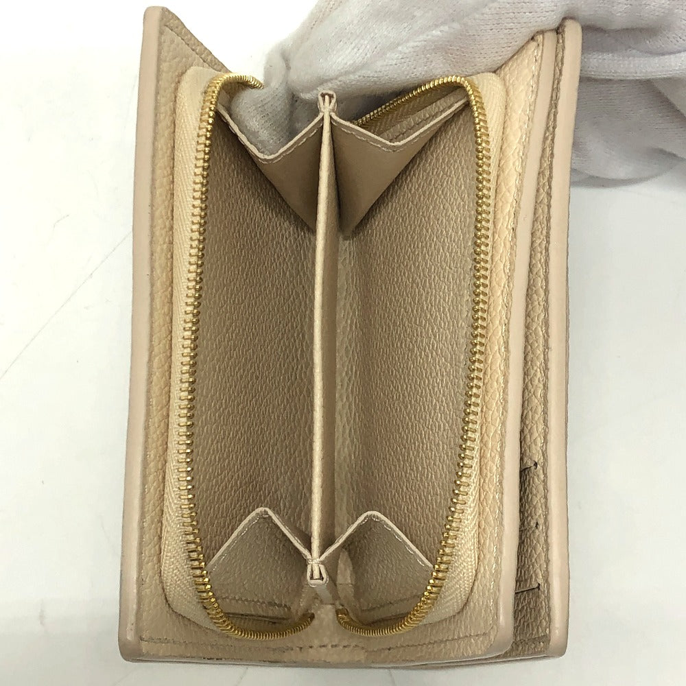 LOUIS VUITTON Folded wallet M81927 Monogram Ann Platt Leather beige Monogram Ann Platt Portefeuille Clare Women Used Authentic