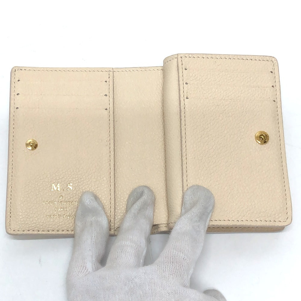 LOUIS VUITTON Folded wallet M81927 Monogram Ann Platt Leather beige Monogram Ann Platt Portefeuille Clare Women Used Authentic