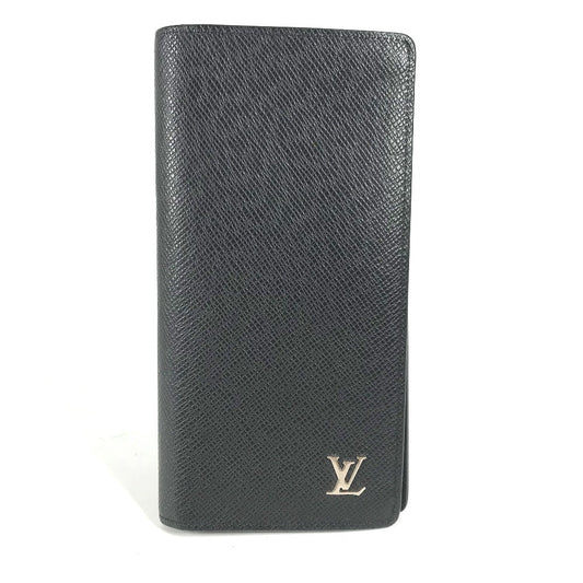 LOUIS VUITTON Long Wallet Purse  M30501 Taiga Leather black Taiga Portefeuille Blaza mens Secondhand Authentic