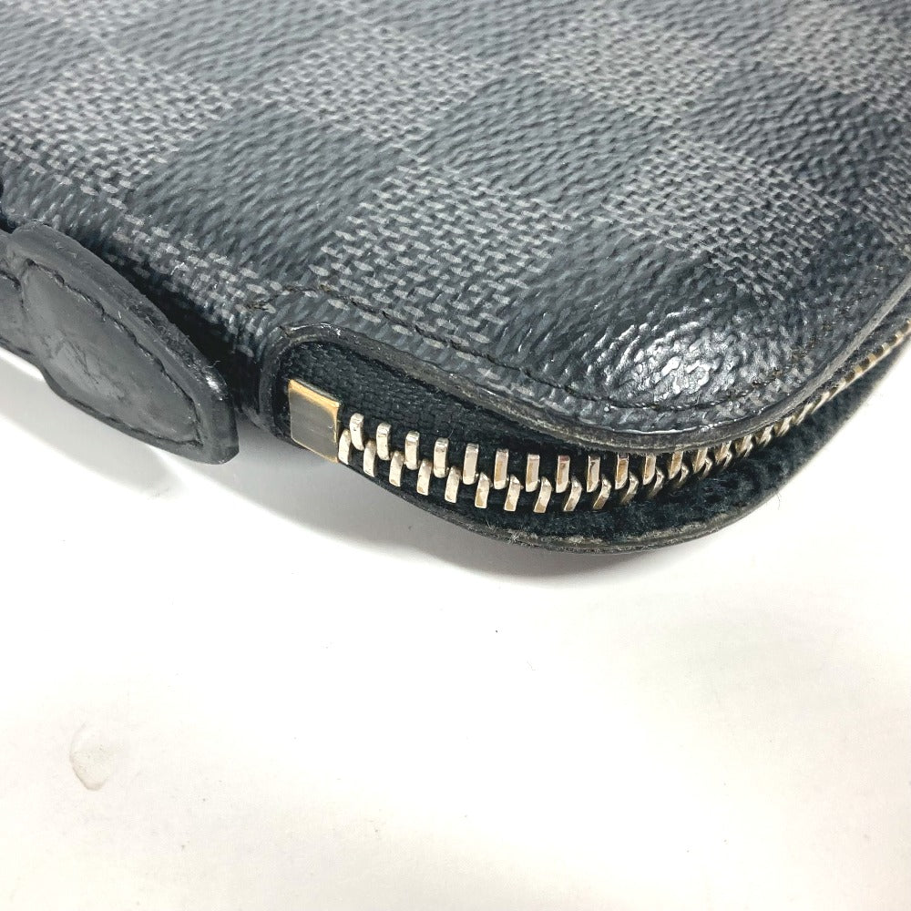 LOUIS VUITTON Long Wallet Purse N48255 Damier Grafitto Canvas black Damier Grafitte Atholl Organizer mens Used Authentic