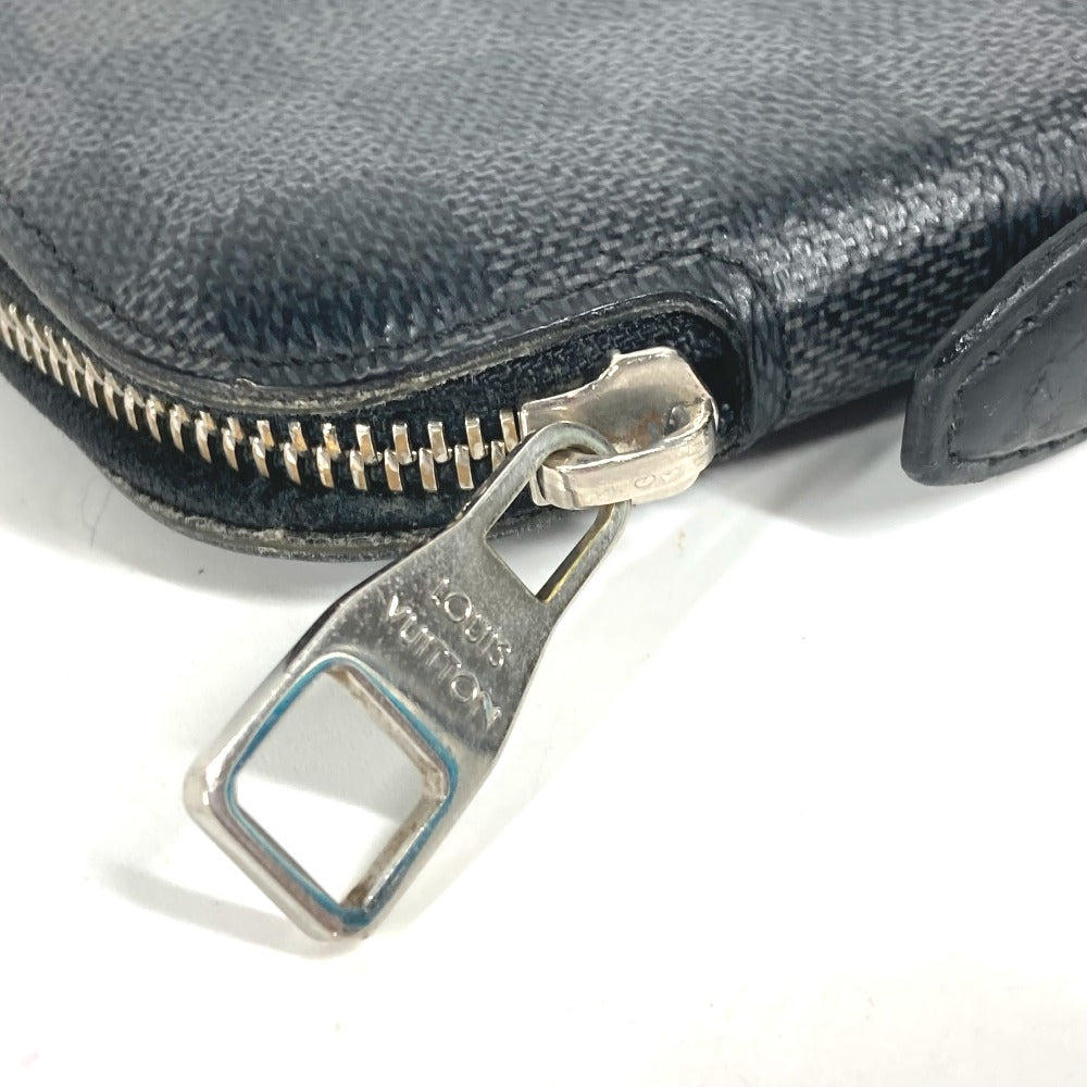 LOUIS VUITTON Long Wallet Purse N48255 Damier Grafitto Canvas black Damier Grafitte Atholl Organizer mens Used Authentic