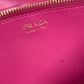PRADA Long Wallet Purse 1MH019 velvet pink Long wallet logo Women Used Authentic