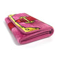 PRADA Long Wallet Purse 1MH019 velvet pink Long wallet logo Women Used Authentic