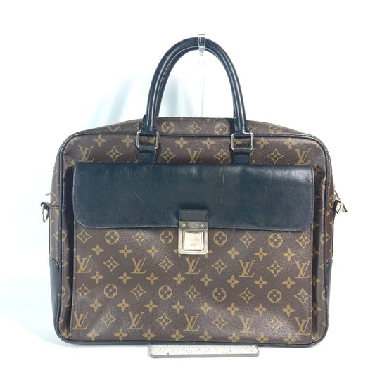 LOUIS VUITTON Business bag M56719 Monogram canvas, leather Brown Monogram macacer Soft briefcase mens Used Authentic
