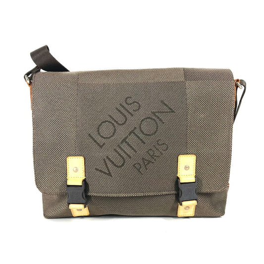 LOUIS VUITTON Shoulder Bag M93077 Damier Jean Canvas khaki Damier Jean Roux mens Used Authentic