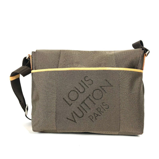 LOUIS VUITTON Shoulder Bag M93077 Damier Jean Canvas khaki Damier Jean Roux mens Used Authentic