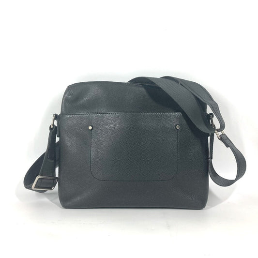 LOUIS VUITTON Shoulder Bag M30238 Taiga Leather black Taiga Watcher Messenger PM mens Used Authentic