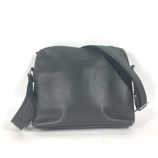 LOUIS VUITTON Shoulder Bag M30238 Taiga Leather black Taiga Watcher Messenger PM mens Used Authentic