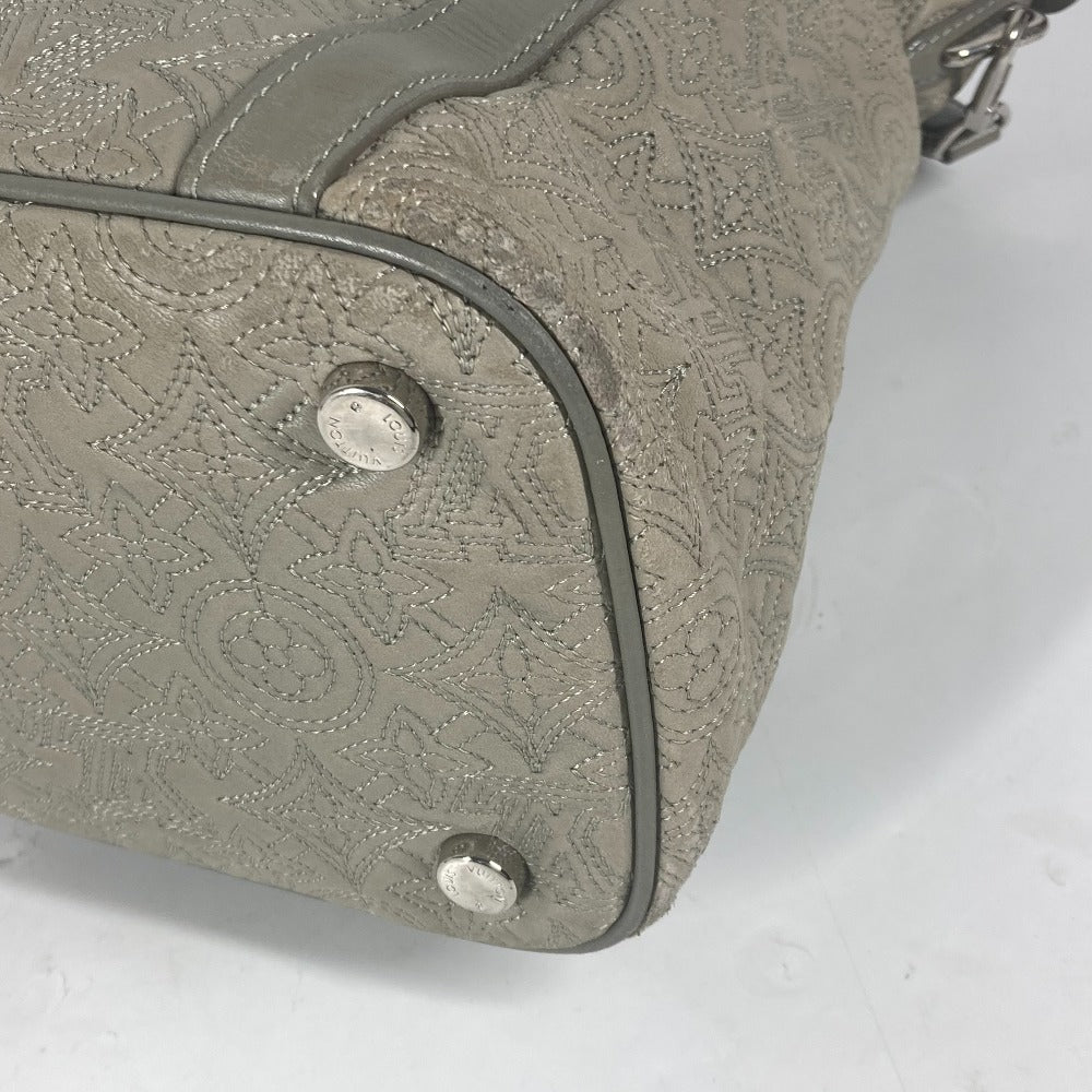 LOUIS VUITTON Tote Bag M97070 leather gray Monogram Antia Ixia PM Women Used Authentic
