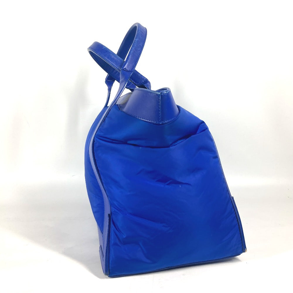 BALENCIAGA Boston Duffel bag 363419 Leather / nylon blue Navy Cabas M unisex(Unisex) Used Authentic
