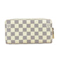 LOUIS VUITTON Long Wallet Purse N63006 Damier Azur Canvas white Damier Azur Balloon motif Women Used Authentic