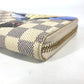 LOUIS VUITTON Long Wallet Purse N63006 Damier Azur Canvas white Damier Azur Balloon motif Women Used Authentic
