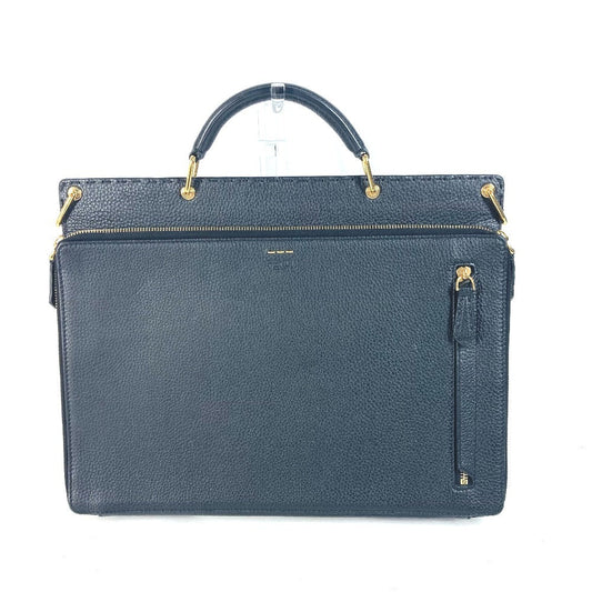FENDI Business bag 7VA462 leather black Bag Handbag Tote Bag Briefcase Double Face
