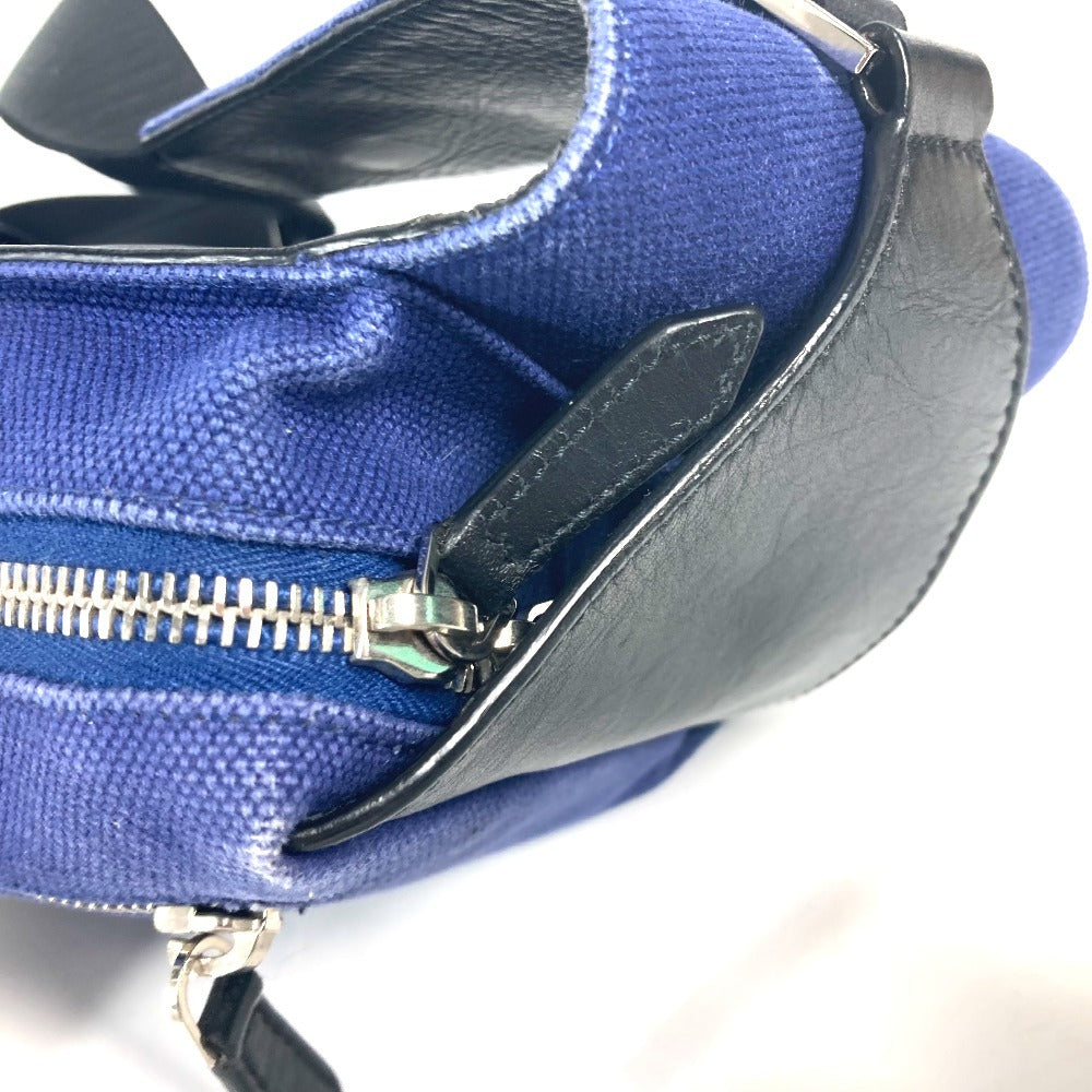 BALENCIAGA Sling bag 433625 Leather / canvas blue logo
