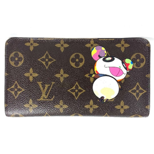 LOUIS VUITTON Long Wallet Purse M61729 Monogram canvas Brown Monogram panda Porto Monezup