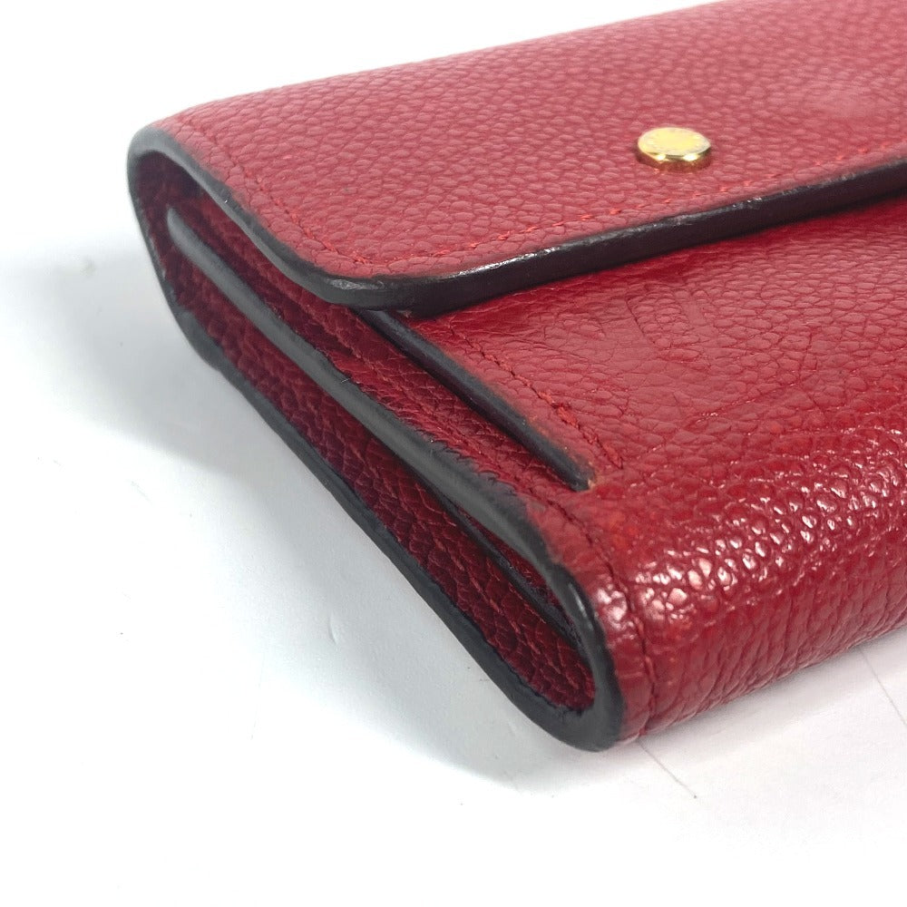 LOUIS VUITTON Trifold wallet M62185 Monogram Ann Platt Leather Red Monogram Ann Platt Portefeuille Pont Neuf Compact