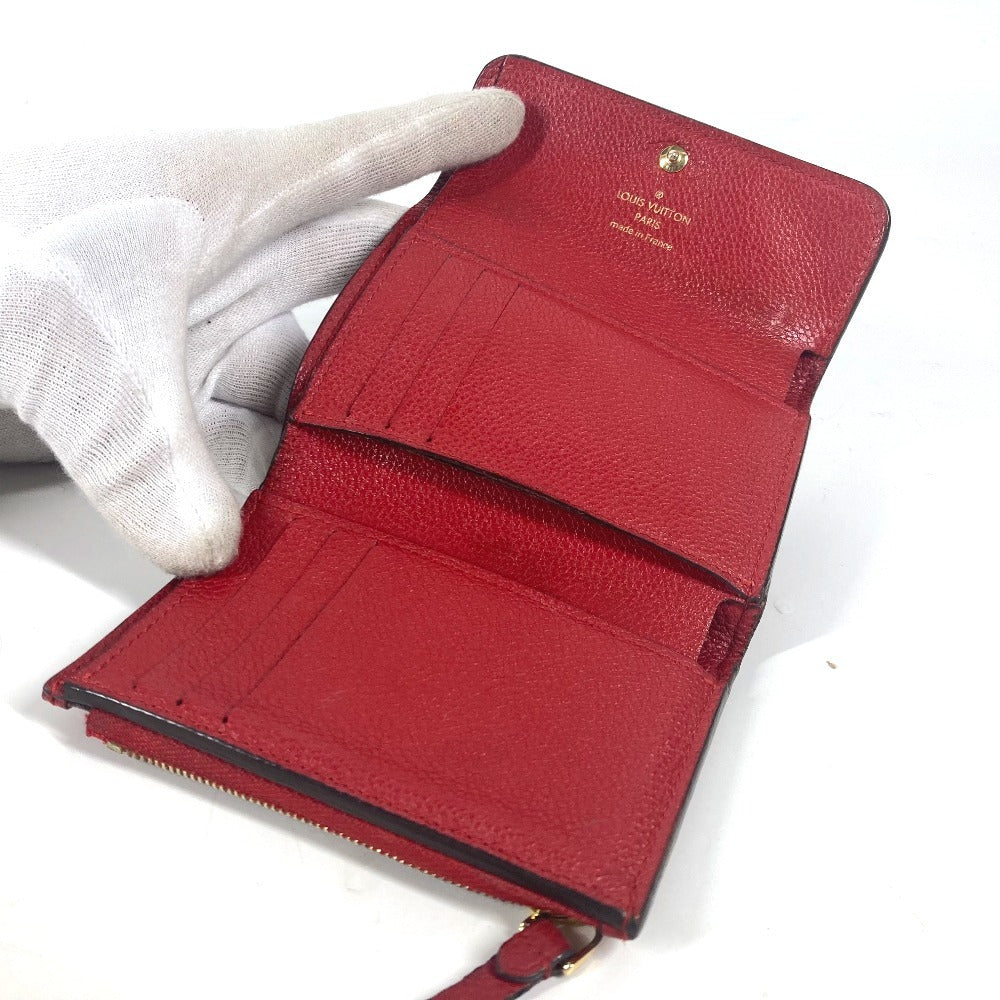 LOUIS VUITTON Trifold wallet M62185 Monogram Ann Platt Leather Red Monogram Ann Platt Portefeuille Pont Neuf Compact