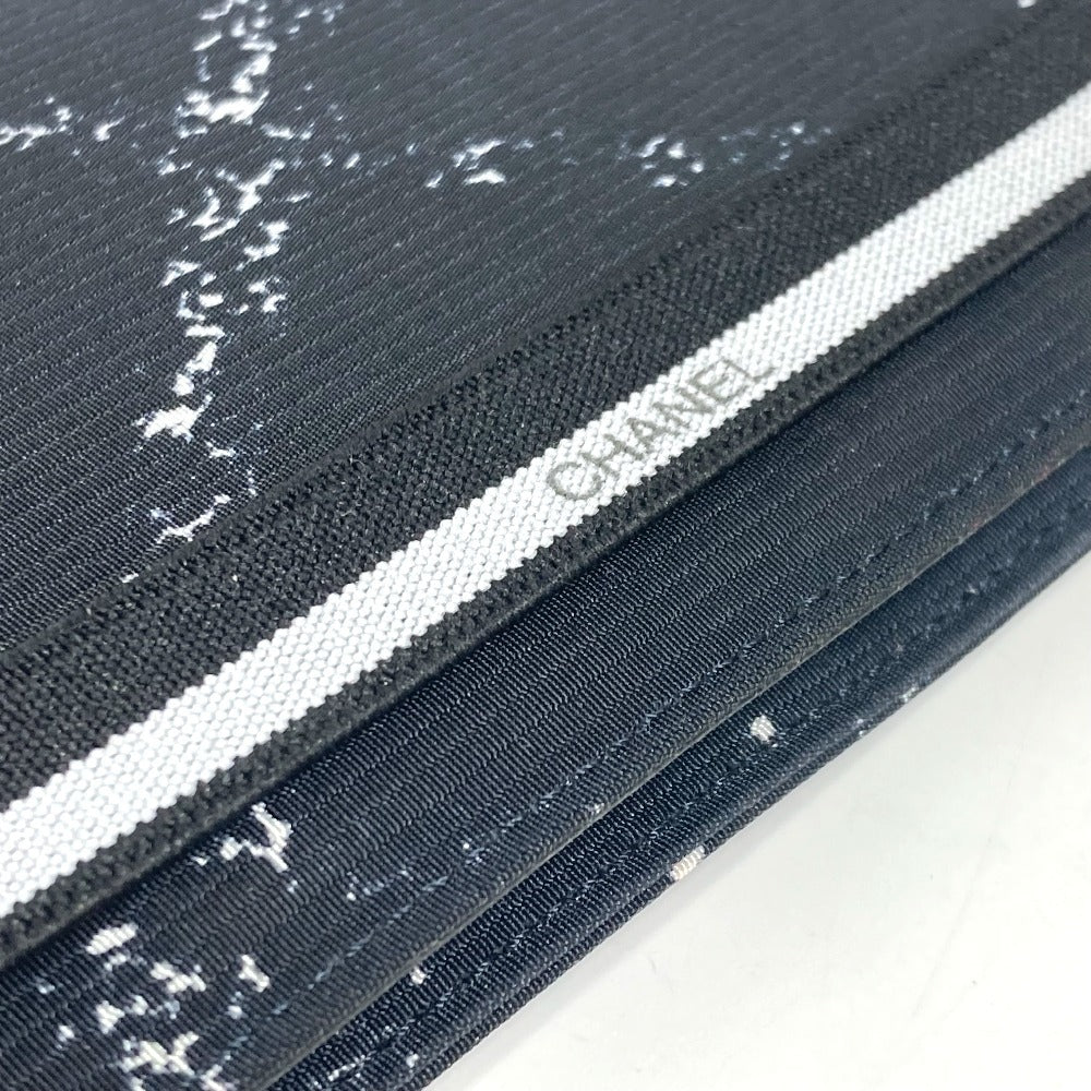 CHANEL Long Wallet Purse A14344 Nylon black Old travel line Women Used Authentic