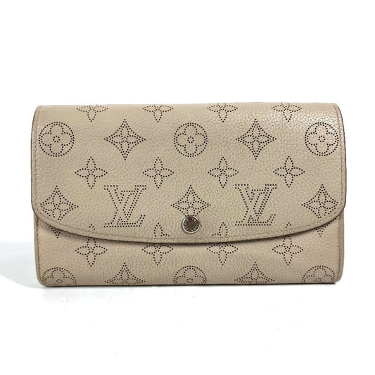 LOUIS VUITTON Long Wallet Purse M60144 monogram mahina leather beige Monogram Mahina Portefeuille Iris