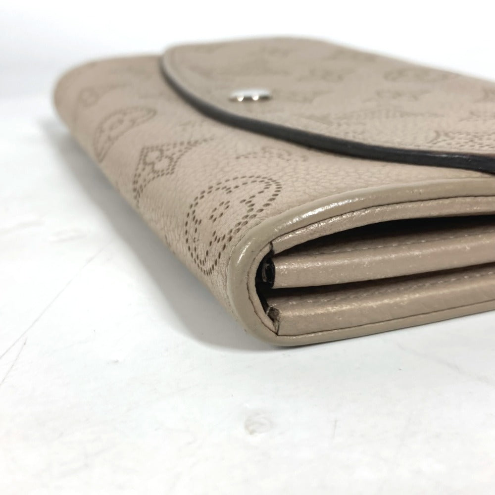 LOUIS VUITTON Long Wallet Purse M60144 monogram mahina leather beige Monogram Mahina Portefeuille Iris
