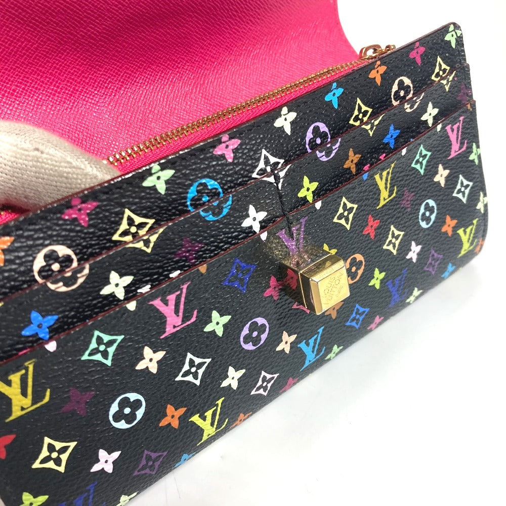 LOUIS VUITTON Long Wallet Purse M60278 Monogram multicolor canvas black Monogram multicolor Portefeuille Sarah Nu Women Used Authentic