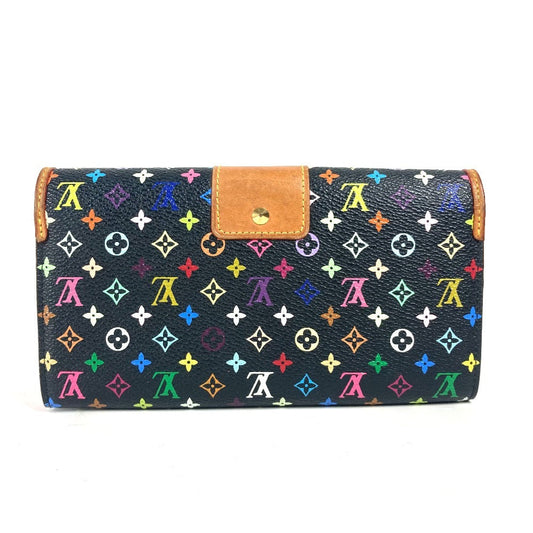 LOUIS VUITTON Long Wallet Purse M60278 Monogram multicolor canvas black Monogram multicolor Portefeuille Sarah Nu Women Used Authentic