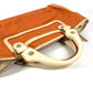 CELINE Handbag Leather / canvas Orange Fringe Tassel Triomphe Logo Boogie bag