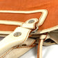 CELINE Handbag Leather / canvas Orange Fringe Tassel Triomphe Logo Boogie bag