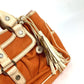 CELINE Handbag Leather / canvas Orange Fringe Tassel Triomphe Logo Boogie bag